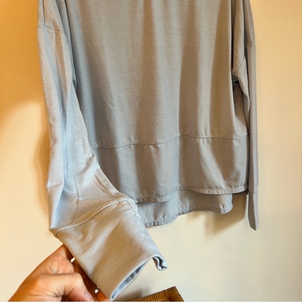 Zella Blue Long Sleeve Hi-Low Activewear T-Shirt | L - Picture 3 of 9